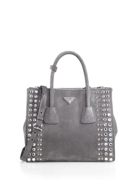 prada grey suede tote|prada totes for women.